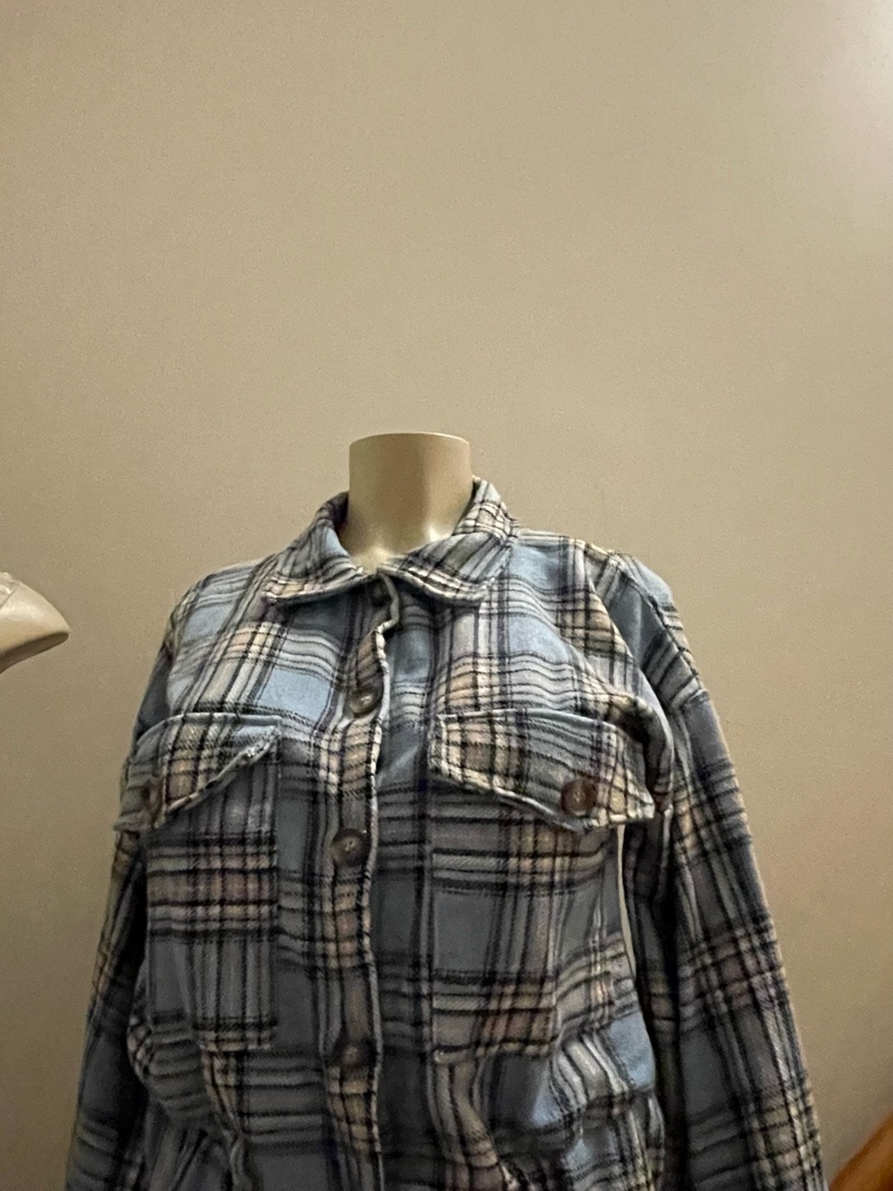 Blue Plaid Preppy Jacket – Size S